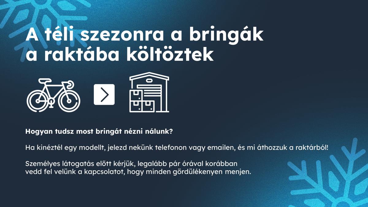A kerékpárok a raktárba költöztek a téli szezonra!