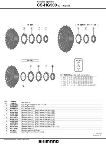 Shimano Tiagra HG500 11-25 fogaskoszorú 3.Kép