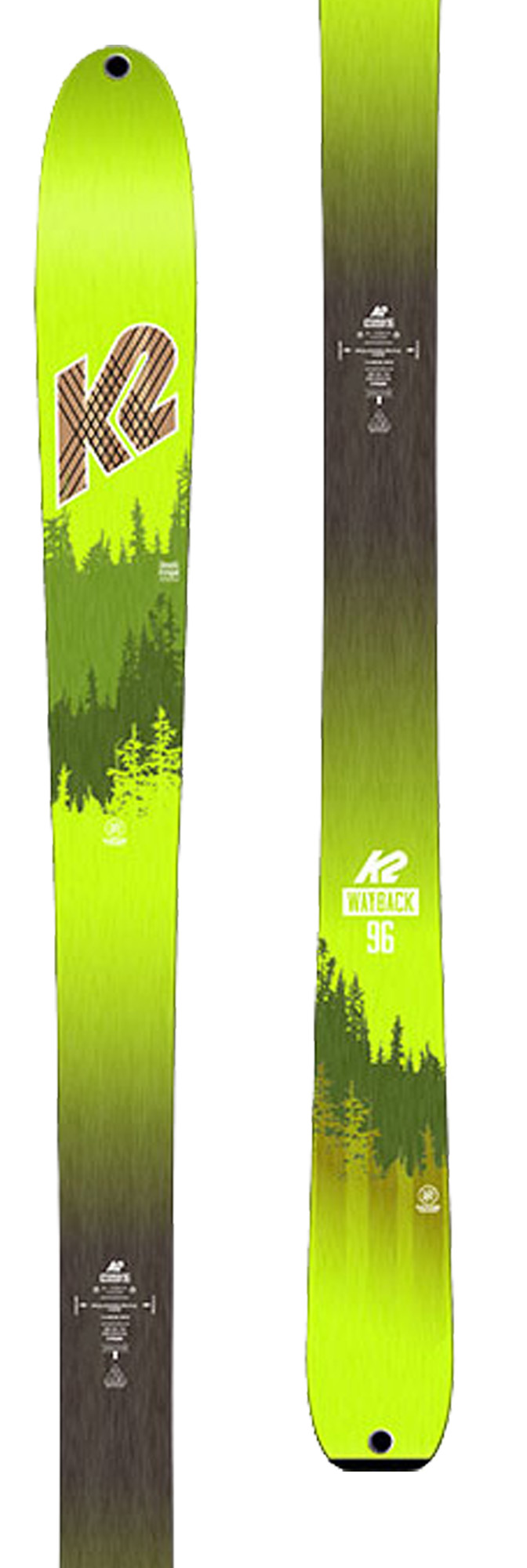K2 Wayback 96 + skin backcountry skis