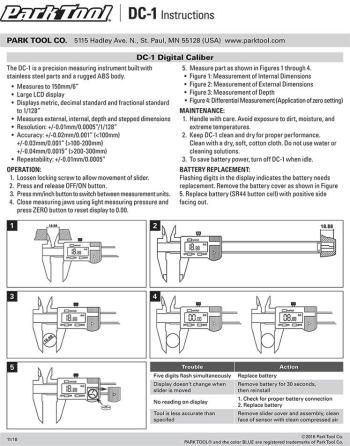 Park Tool DC-1 digitális tolómérő 4.Kép