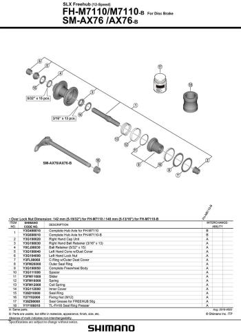 Shimano SLX M7110 CenterLock 148/12 rear hub 3.Image
