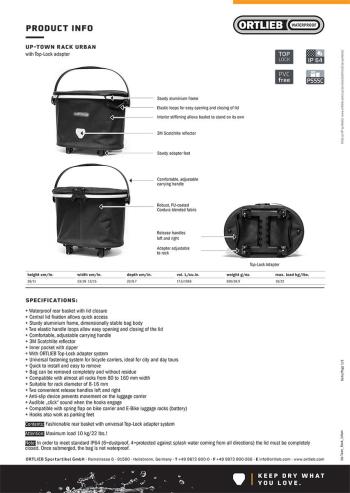 Ortlieb Up-Town Rack Urban hátsó kosár 7.Kép