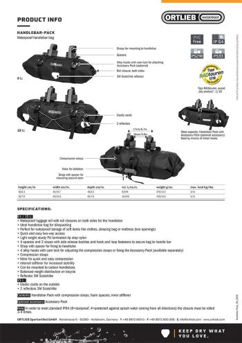 Ortlieb Handlebar-Pack 9L kormánytáska 13.Kép