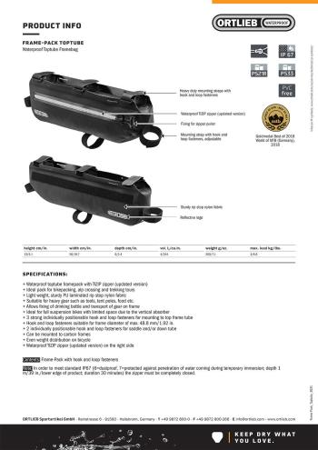 Ortlieb Frame-Pack Toptube 4l bag 12.Image