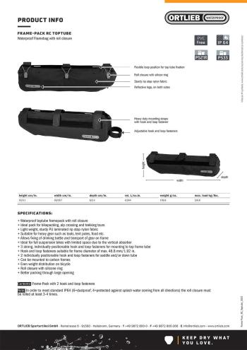 Ortlieb Frame-Pack RC Toptube 4l váztáska 11.Kép