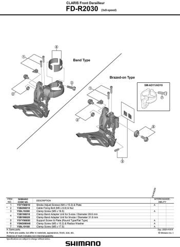 Shimano Claris R2000 tripla konzolos első váltó 2.Kép