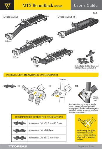 Topeak Beamrack EX rear rack for seatpost 7.Image