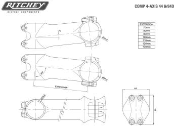 Ritchey OEM 4Axis 90*31.8 6D kormányszár 5.Kép