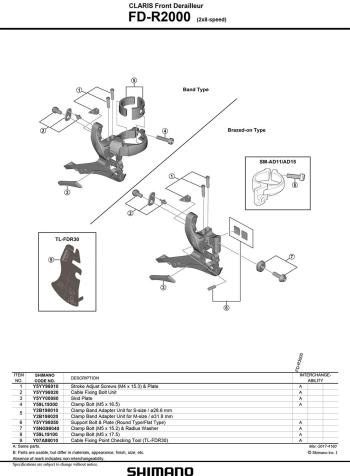 Shimano Claris 2000 dupla konzolos első váltó 2.Kép