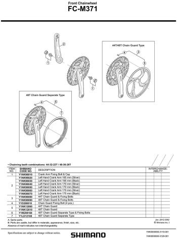 Shimano Altus M371 crankset 2.Image