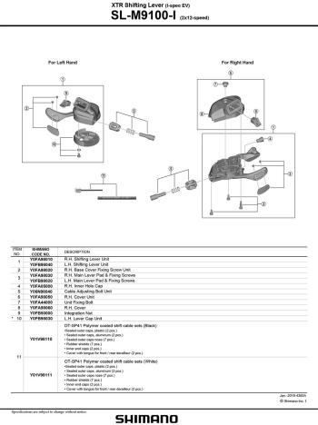 Shimano XTR M9100 Ispec EV 12sp váltókar 2.Kép