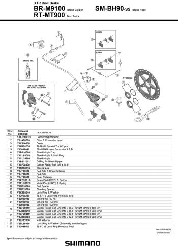 Shimano XTR M9100 hátsó tárcsafék 2.Kép