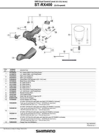 Shimano GRX RX400 2sp fékváltókar 2.Kép