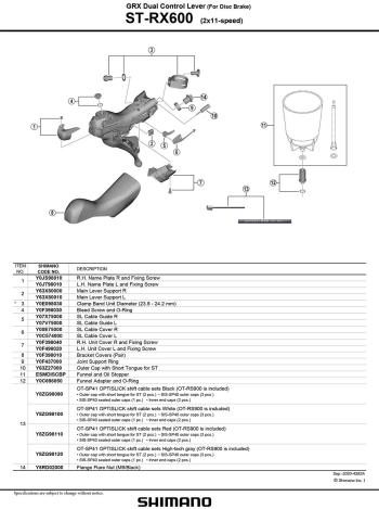 Shimano GRX RX600 11sp brake-shift lever 2.Image