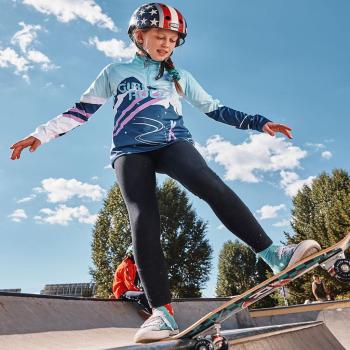 Spyder Girls Surface Zip T-Neck base layer top 3.Image
