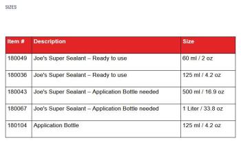 Joes No-Flats Super Sealant 125ml tömítő folyadék 2.Kép