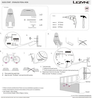 Lezyne Stainless Pedal Hook akasztó 7.Kép