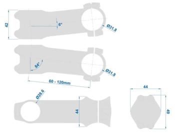 Ritchey OEM 4Axis 70*31.8 6D kormányszár 6.Kép