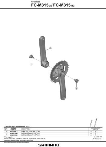 Shimano Altus M315 crankset 2.Image