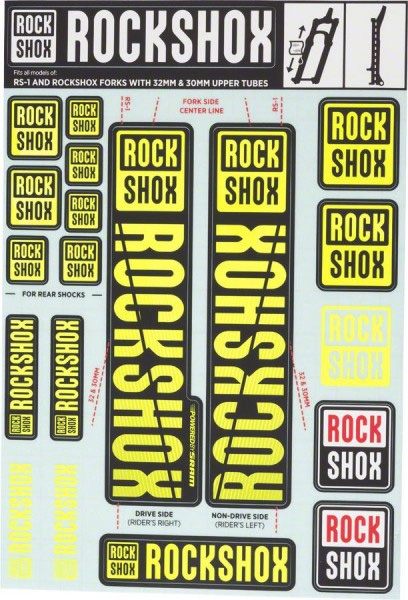 RockShox Sid/Reba/Recon 30/32 mm matrica készlet