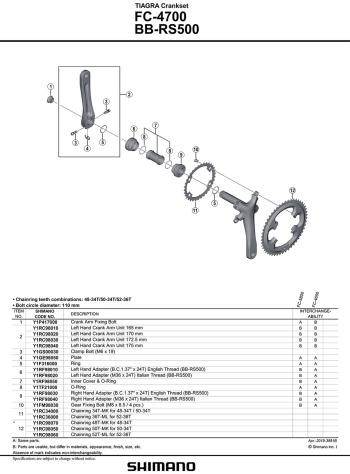 Shimano Tiagra 4700 50T chainring 3.Image