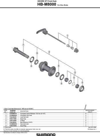 Shimano Deore XT FH-M8000 168 mm rear quick release skewer 2.Image
