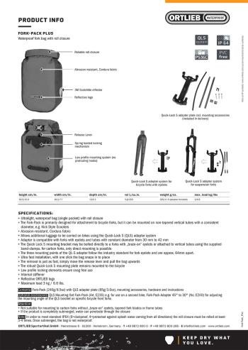 Ortlieb Fork-Pack Plus villára rögzíthető táska 12.Kép