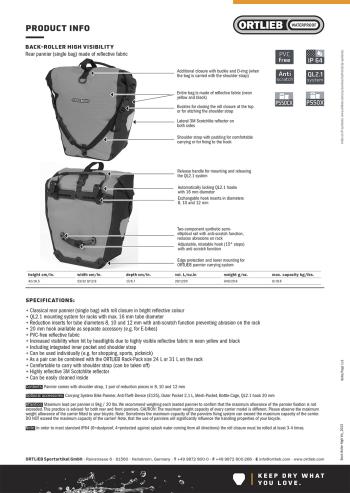 Ortlieb Sárga Ortlieb Back-Roller High-Vis táska 2022 13.Kép