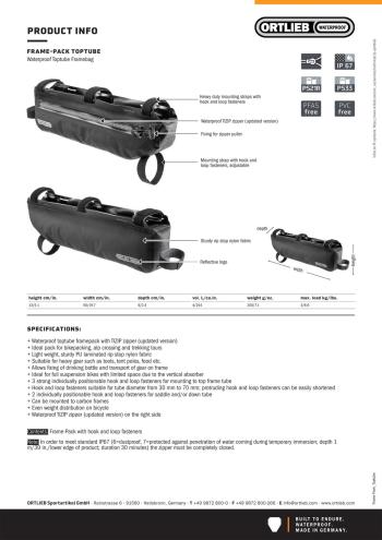 Ortlieb Frame-Pack Toptube 4l frame bag 11.Image