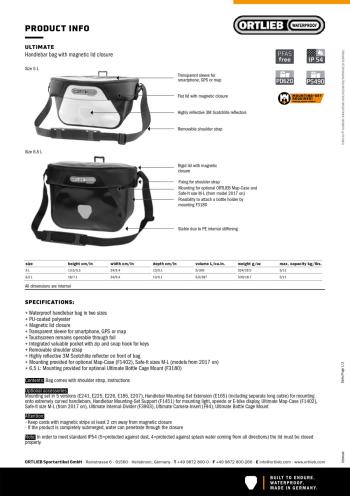 Ortlieb Ultimate M handlebar bag 9.Image