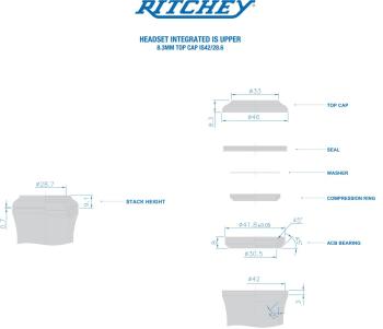 Ritchey WCS Drop in 1-1/8 IS42/28.6 9mm upper headset 2.Image