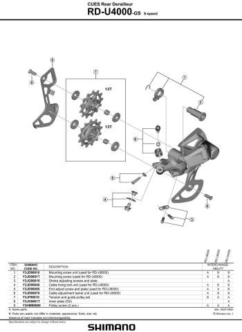 Shimano Cues U4000 GS hátsó váltó 2.Kép