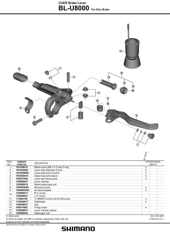 Shimano Cues U8000 jobb egyenes fékkar 2.Kép