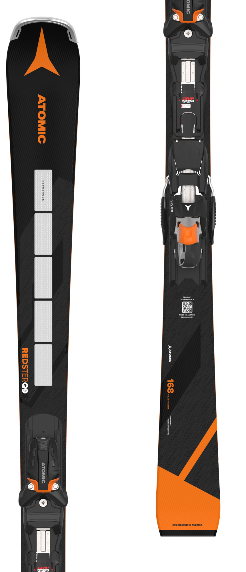 Atomic Redster Q9 RVSK S skis with Atomic X 12 GW bindings