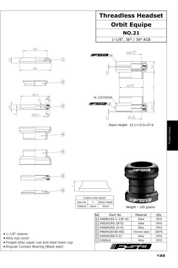 FSA Orbit Equipe 1 1/8 NO.21 Alu kormánycsapágy 2.Kép