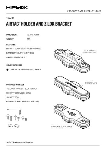 Hiplok AirTag holder + Z Lok Bracket nyomkövető tartó 6.Kép