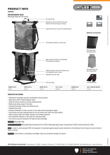Ortlieb Messenger Bag táska 9.Kép