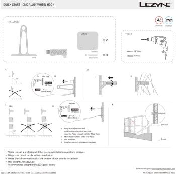 Lezyne CNC Alloy Wheel Hook akasztó 8.Kép