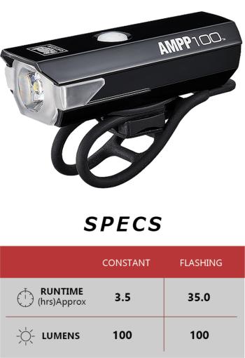 Cateye AMPP100 3F/1led USB első lámpa 7.Kép