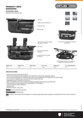 Ortlieb Accessory Pack 3,5L kormánytáska 14.Kép