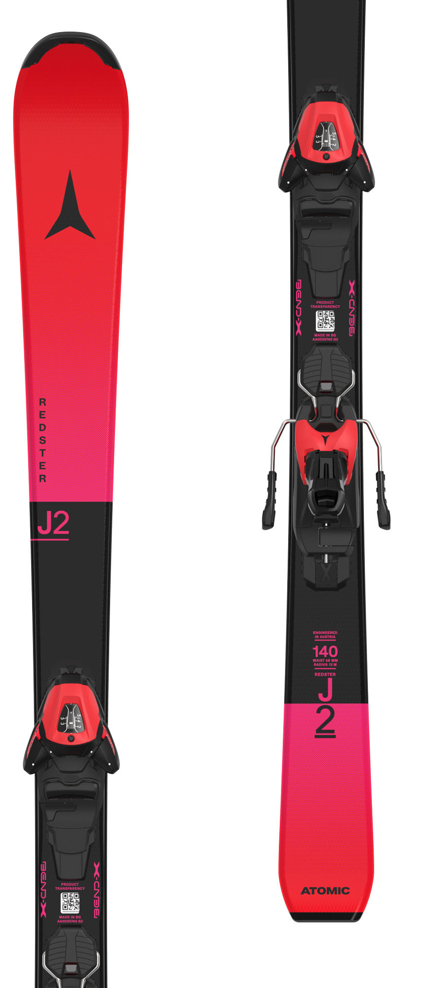 Atomic Redster J2 130150 skis with Atomic L6 GW bindings