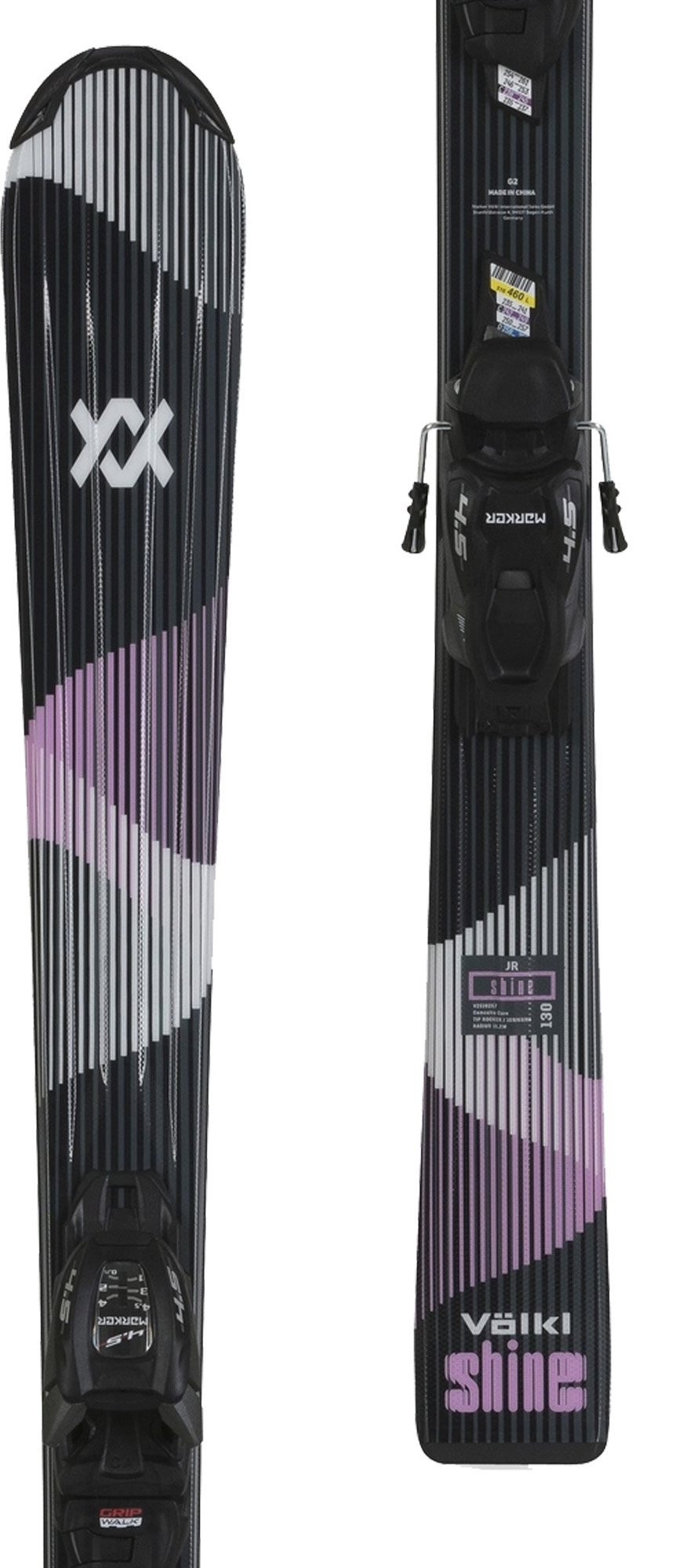 Völkl Shine Jr 130-160 skis with Marker vMot 7.0 bindings