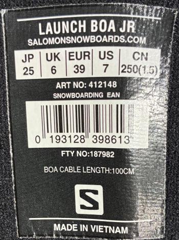 Salomon Launch BOA Junior használt snowboard cipő 4.Kép