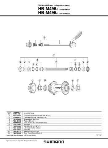 Shimano kónusz M495/475 első agyhoz 2.Kép