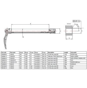 SR Suntour Q-loc Raidon/XCR/Epixon 100/15 gyorszáras első átütő tengely 2.Kép