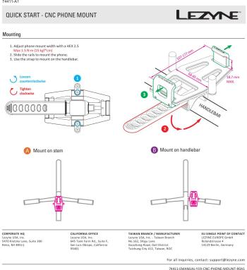 Lezyne CNC Phone Mount telefontartó 9.Kép