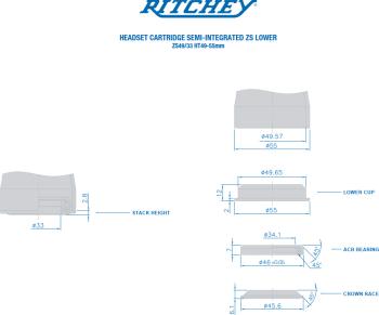 Ritchey WCS Semi Integrated 1 1/4 ZS49/33 46/34.1/7 mm alsó kormcsapágy 3.Kép