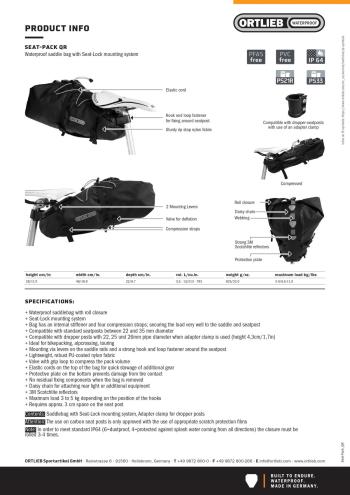 Ortlieb Seat-Pack QR 13l nyeregcső táska 16.Kép