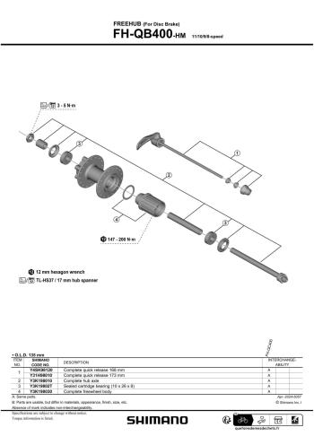 Shimano FH-QB400-HM 36H Disc 6B hátsó agy 2.Kép