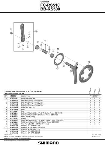 Shimano 105 RS510 hajtómű 2.Kép